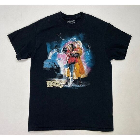 Back To The Future II 2 Movie T-shirt Women Medium Black Graphic Short Sleeve - Picture 1 of 6